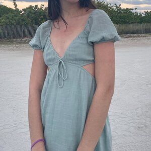 Pull & Bear sea foam green short dress with side cut outs